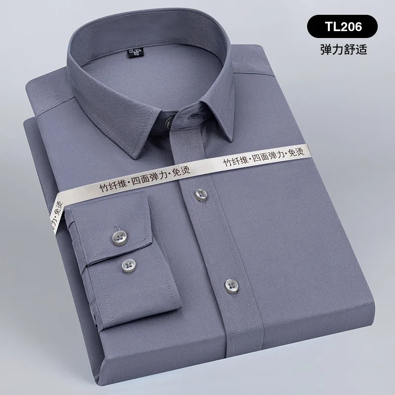 New men's short-sleeved shirt spring and summer long-sleeved formal business wear breathable high-quality work clothes 3