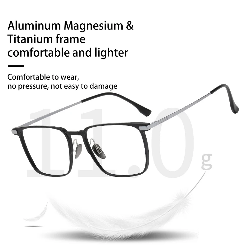 VICKY Aluminum Titanium Fashion Classic Business Anti-blue Light Reading Glasses Men with Prescription Lenses Customized 20248