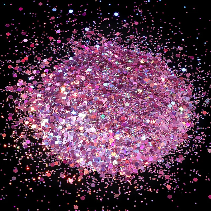 Holographic Chunky Glitter Flakes for DIY Nail Art & Epoxy Creations