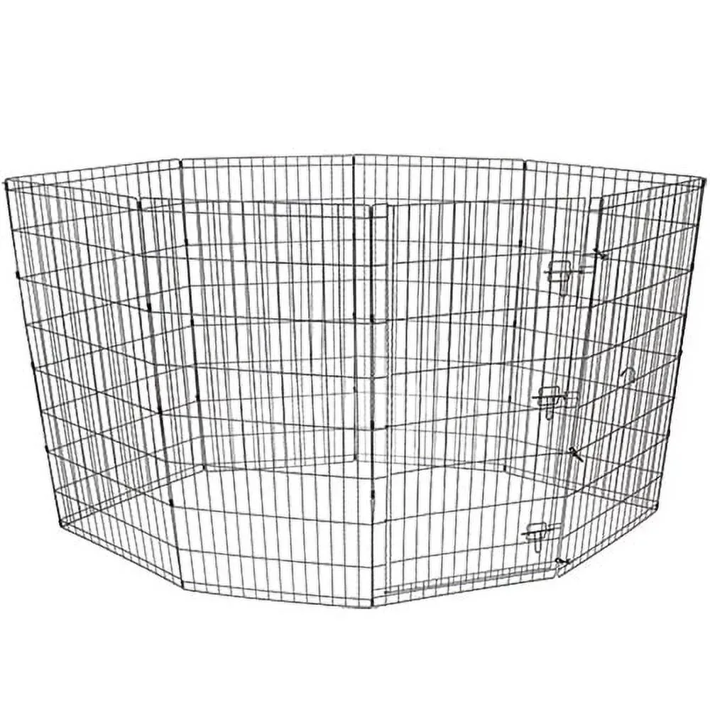8Panel Pet Exercise Play Pen With Door Basket for Dog Houses and Habitats Cages f Houses