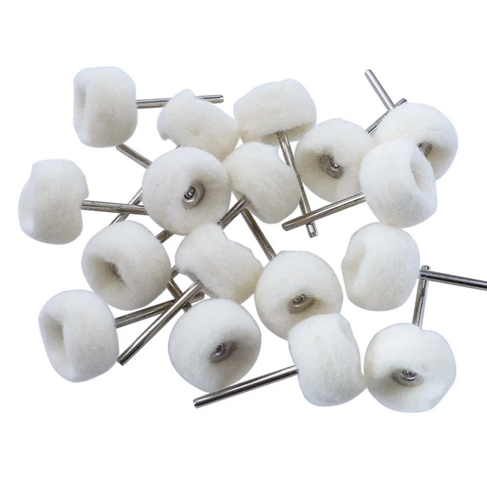 1-20PCS 3mm Felt Grinding Sanding Head Abrasive Buffing Wheel Shank Cotton Thread Polishing Mini Brush Hand Tools