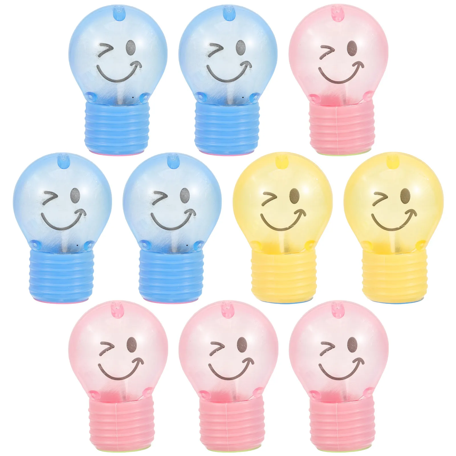 10Pcs 플라스틱 전구 연필 깎이 어린이를위한 수동 미니 깎이 학생 소형 디자인 쉬운 샤프닝 학교 용품 선물