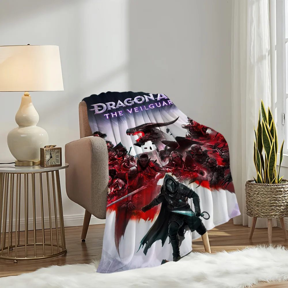 Game Dragon Age The Veilguard Blanket Plush Nap Sofa rug for Living Room Warm Office Bedroom Birthday Home Travel Kid Gifts 4