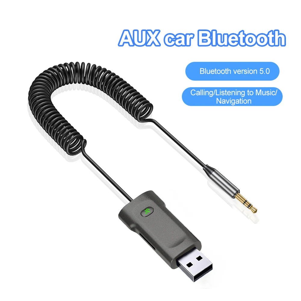 Adaptateur Bluetooth USB 5.1 Pour Voiture - Avec Sortie AUX Et Câble 3,5 Mm - Pour Streaming Audio Et Appels Mains Libres - Plug And Play