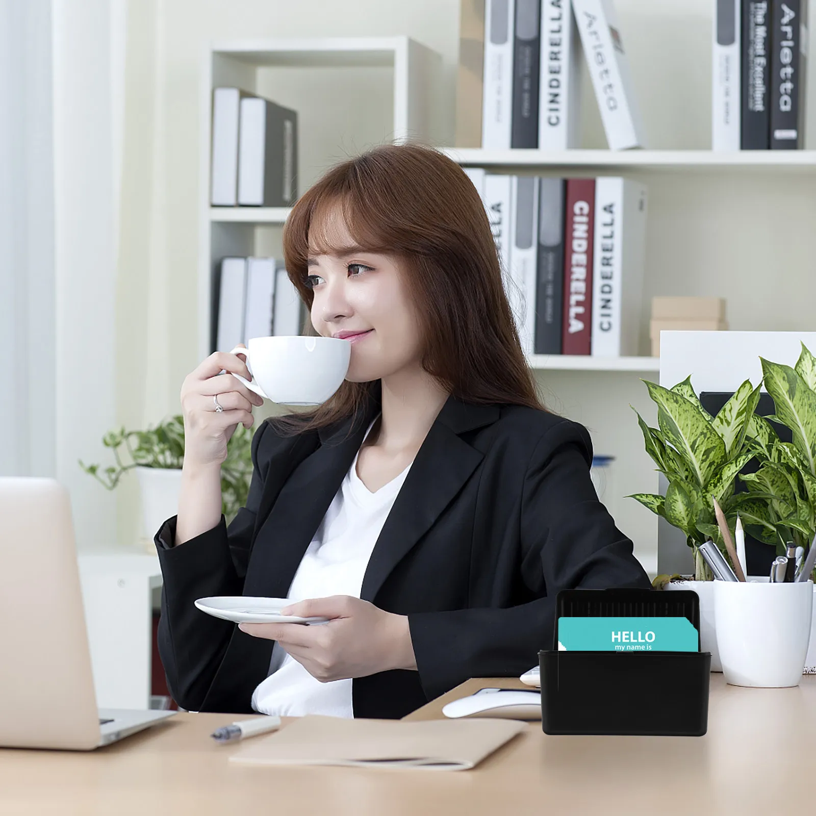 프리미엄 명함 상자 대용량 데스크탑 정리함 사무실용 전문 카드 홀더 보관 케이스 견고한 명함 보관함