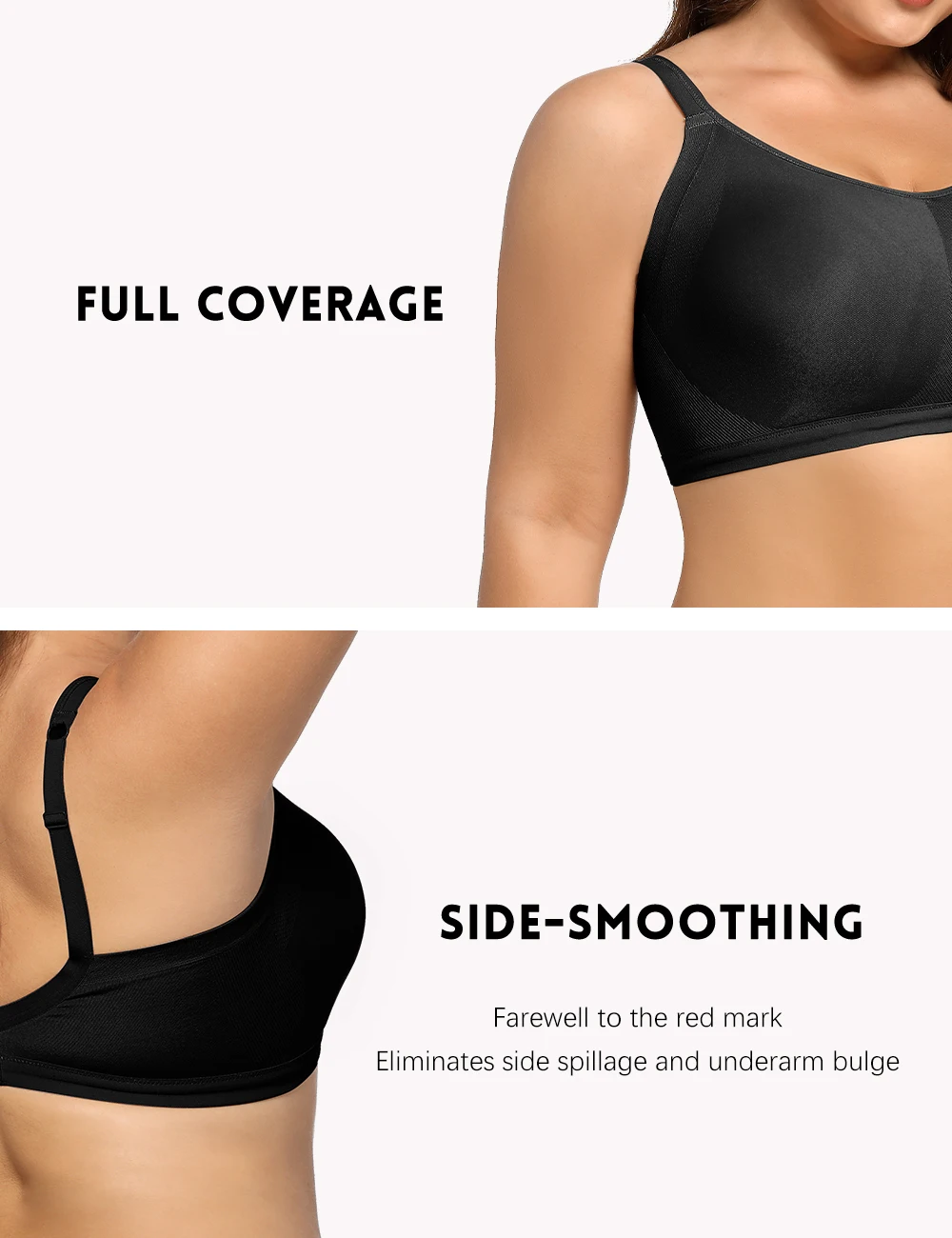 Seamless Bra Women Comfort Wireless Full-Coverage Bras Female Push Up Sexy Lingerie Underwear Wide Shoulder Straps Intimates