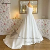Lakshmigown Simple Crepe A Line Wedding Dress Square Neckline 2024 Vestidos De Novia Elegant Bridal Gowns Pockets Customized 1