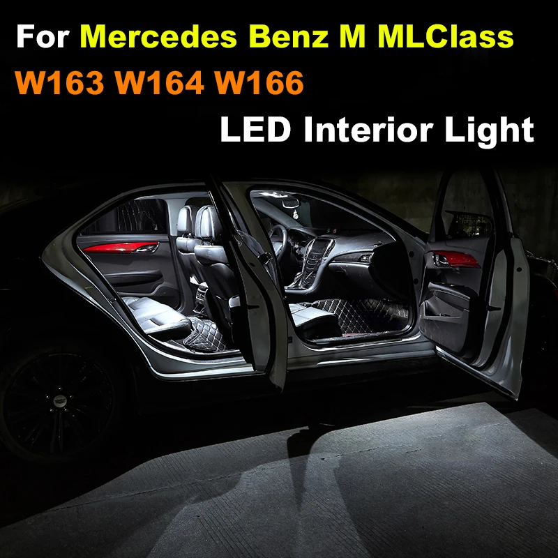 

For Mercedes Benz M ML Class W163 W164 W166 ML350 ML320 ML500 ML400 Canbus LED Bulb Interior Dome Door Foot Light Kit No Error