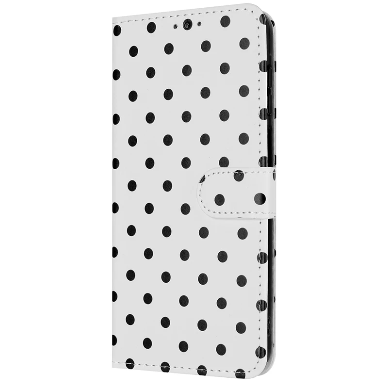 Wave Dot Pattern Leather Flip Wallet Card Case – Stylish Phone Cover