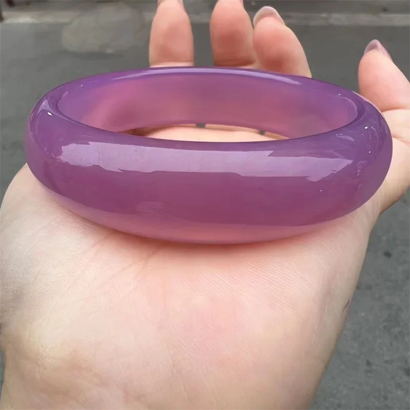 

Mai Chuang/ Jade Agate Purple Wide Bar Fashion Bangles Bracelet Personality Charm Jewelry Exquisite Personality Men Women Gift