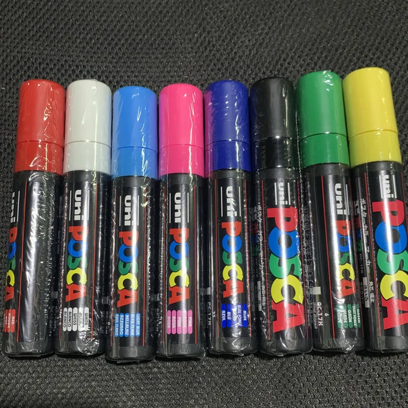 1pcs Uni POSCA Plumones PC-17k Paint Marker Pen Big Thick Head Pop Poster Advertising Water-based Pen Graffiti Painting 15mm 6