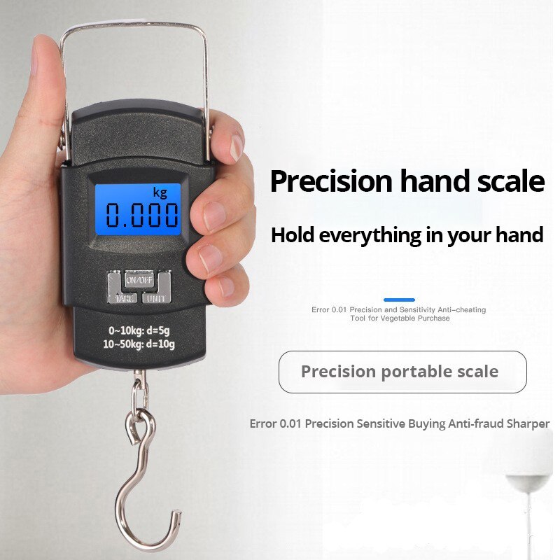  Portable Scale with Rule Digital LCD Display 50kg Electronic Luggage Hanging Suitcase Travel Weighs Baggage Weight Balance Tool 