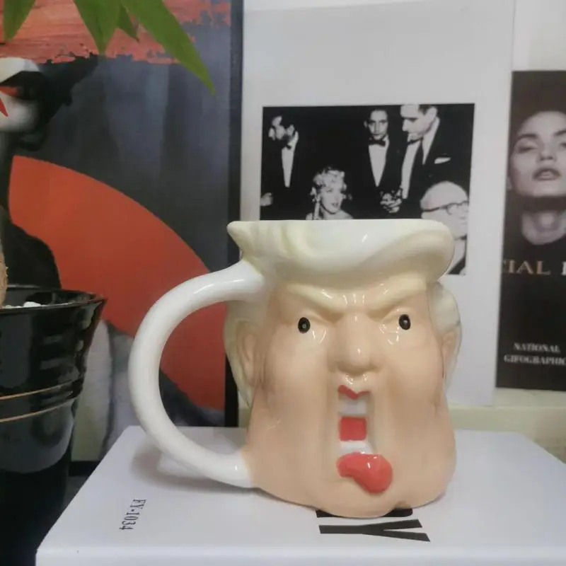 

Кофейная кружка Трампа, керамические кофейные чашки с 3D статуей Трампа 350 мл, кружка для пива, необычная чашка для чая с необычным молочным соком для дома и путешествий