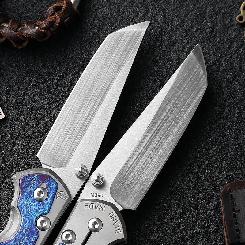 Austria M390 Powdered Steel Folding Knife Titanium Handle 60 HRC Ceramic Bearing EDC Tools Camping Hunting Outdoor Folding Knife 3