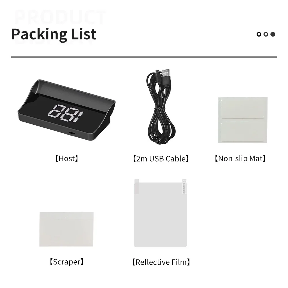 Universal Multifunctional HUD Clear LCD Projection Precise Display Of Vehicle Speed At Miles Per Hour Battery Free