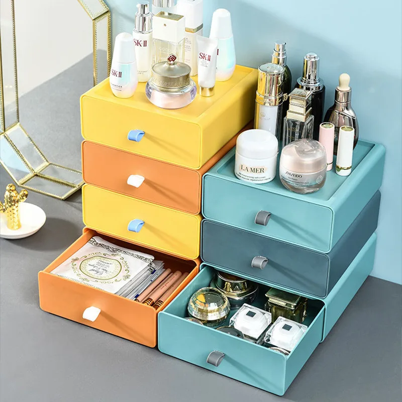 

Drawer Type Desktop Storage Box Stationery Pen Holder Lipstick Cosmetics Shelf Office Sorting Storage Box