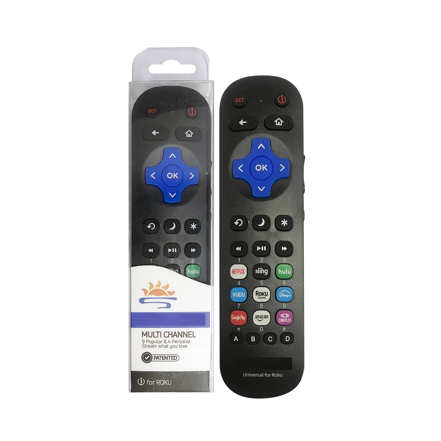 Telecomando Ir Universale Per Serie Roku Tv/Box Element / Insignia / Haier / Ns / Sanyo Con 9 Tasti Di Scelta Rapida Del Canale Popolare