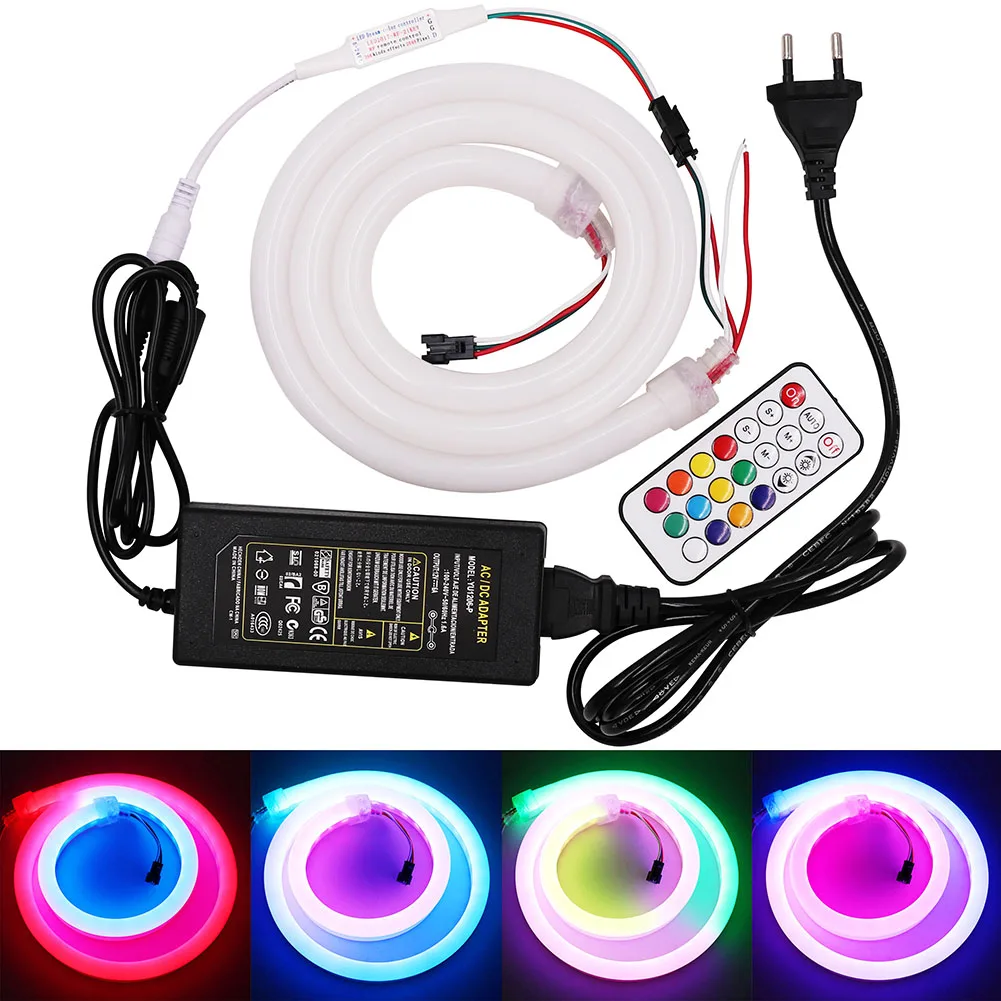 

RGB Led Neon Rope WS2811 Pixel Strip Light 1M/2M/5M DC12V WS2812B 21KEY Pixel Controller 5A Power Adapter EU/UK/US/AU Plug