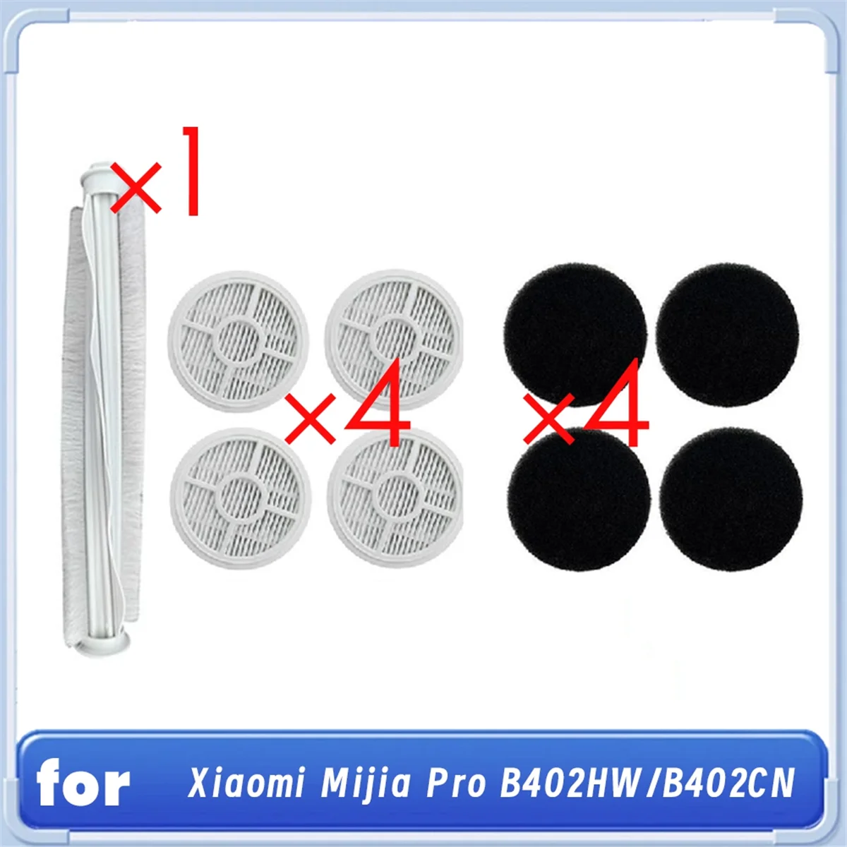 FZFZ 9PCS Main Brush Filter and Sponge Kit for Pro B402HW B402CN Mite Removal Vacuum Cleaner Accessories