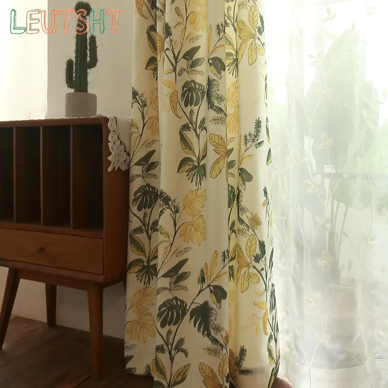 

American Curtains Living Room Bedroom Fresh Art Modern Minimalist Custom Semi-shading Window White Tulle