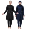 H1029 Muslim Women Fullcoverage  Long Sleeves Cover Up Burkinis Three Pieces Plus Size Swimwear Suits