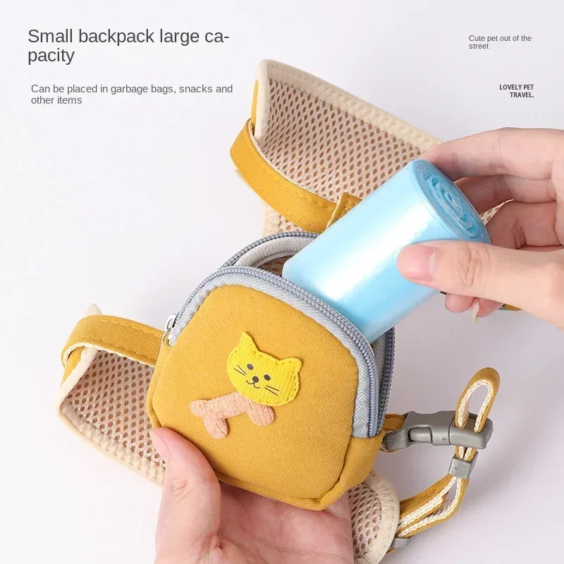 Dog Harness With Leash Set Backpack Bag Carrier Outdoor Adventure Large Small Pets Supplies Accessories Brand 4