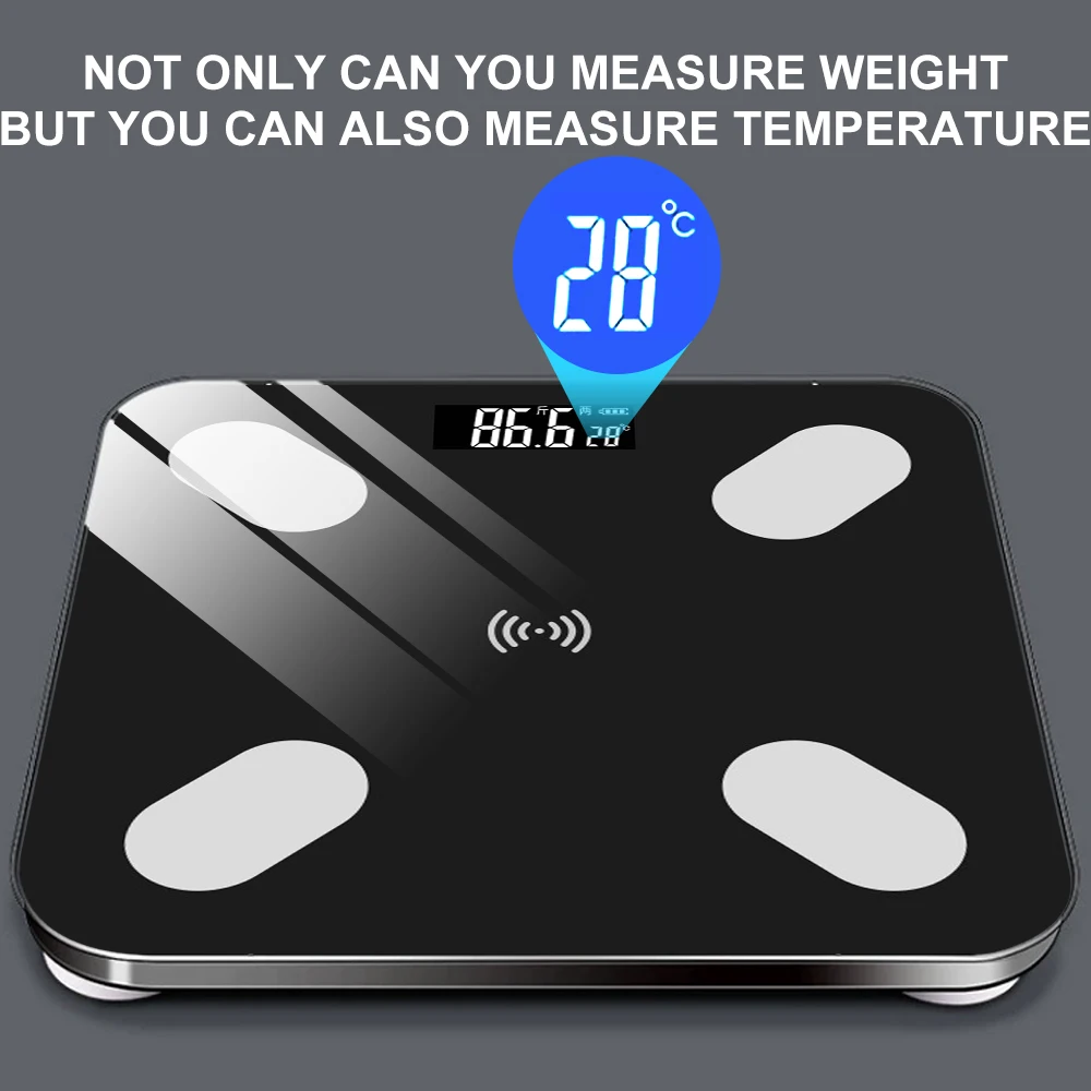 INSMART Body Fat Scale Smart Wireless Digital Bathroom Weight Scale Body Composition Analyzer Weighing Scales