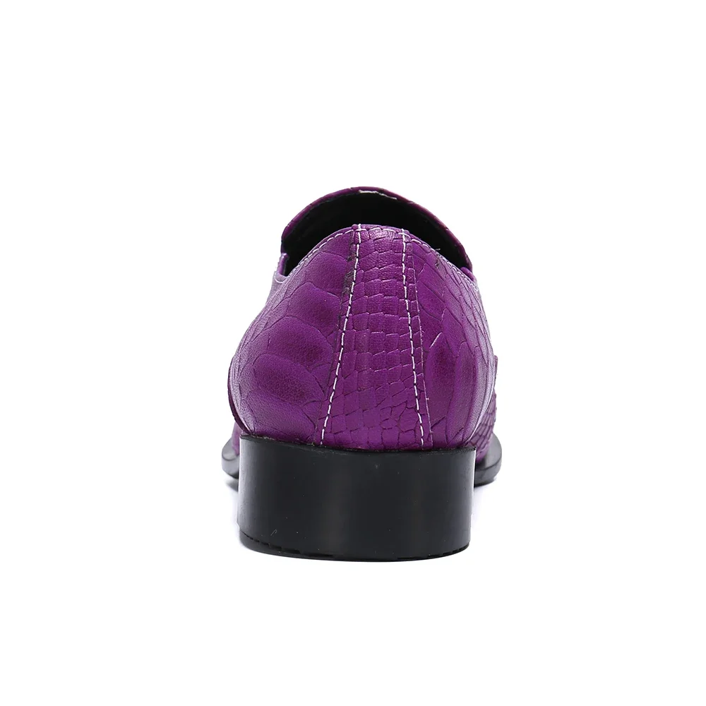 Italian Pointed Toe Big Size Office Shoes Elegant Slip on Solid Color Dress Shoes Social Male Leather Business