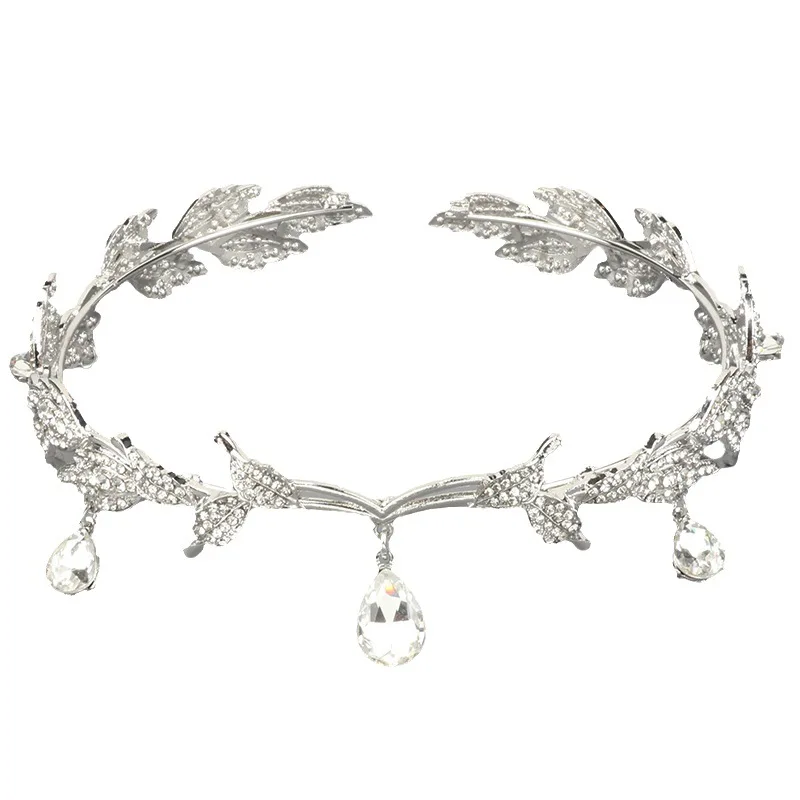 Hair Accessories Vintage Fairy Crown Tiaras Crystal Leaves Elf Tiara Bandana Hair Accessories Women Costume Hair Jewelry