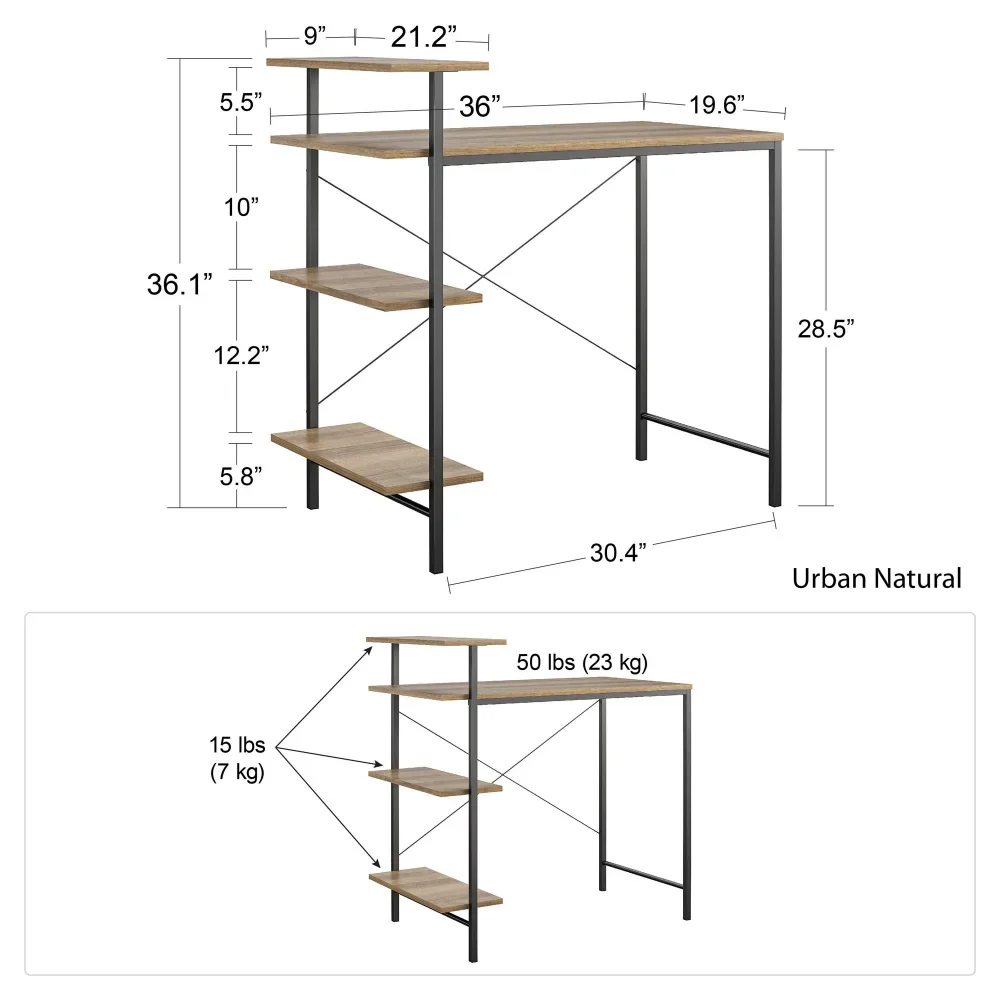 Description Picture 6 of itemSide Storage Desk - White Laptop Standing Desk Computer Desk Office Table Furniture