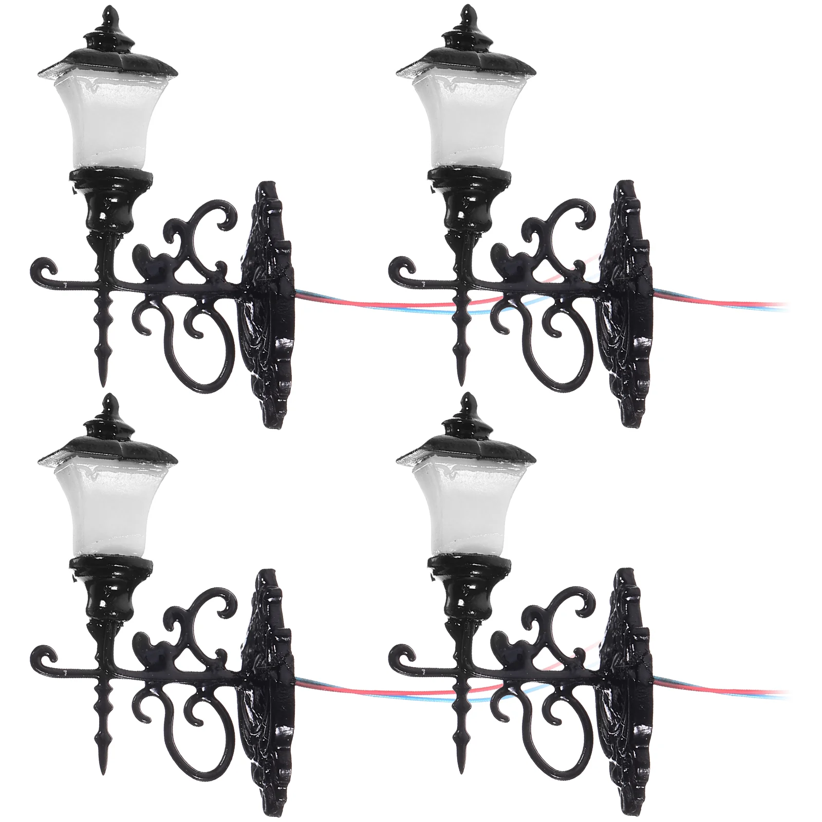 

4 Pcs House Dollhouse Wall Light Mini Furniture Building Abs Luminous Lamp