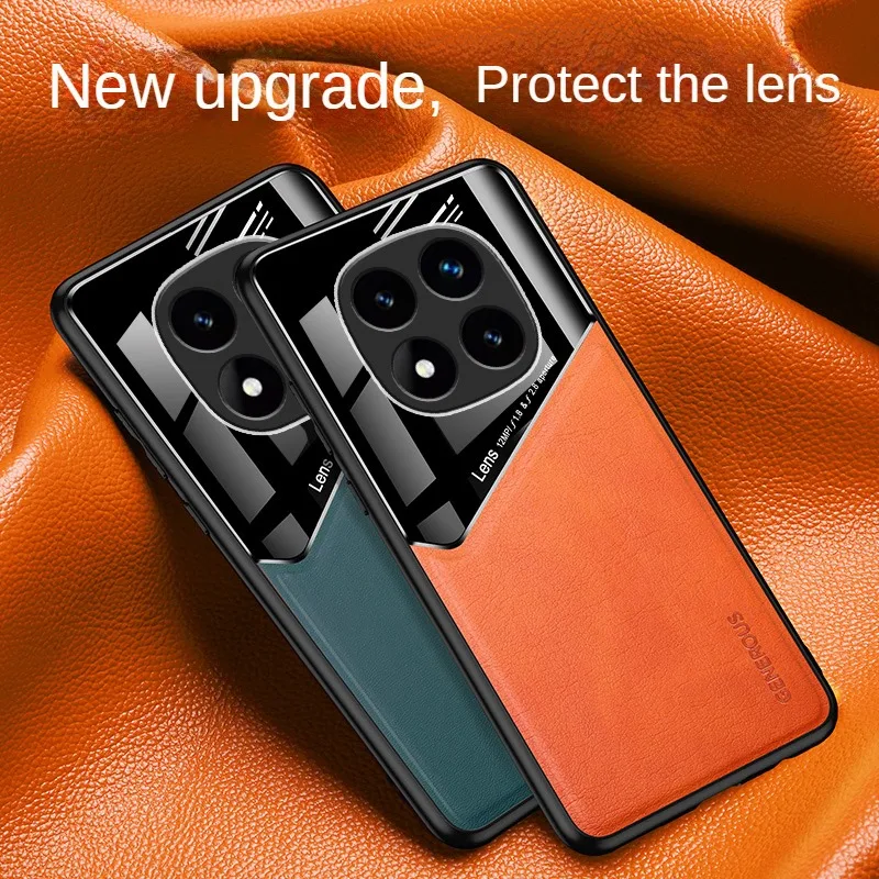 Leather Texture Case with Car Magnetic Suction Holder - Premium Cover and Protector