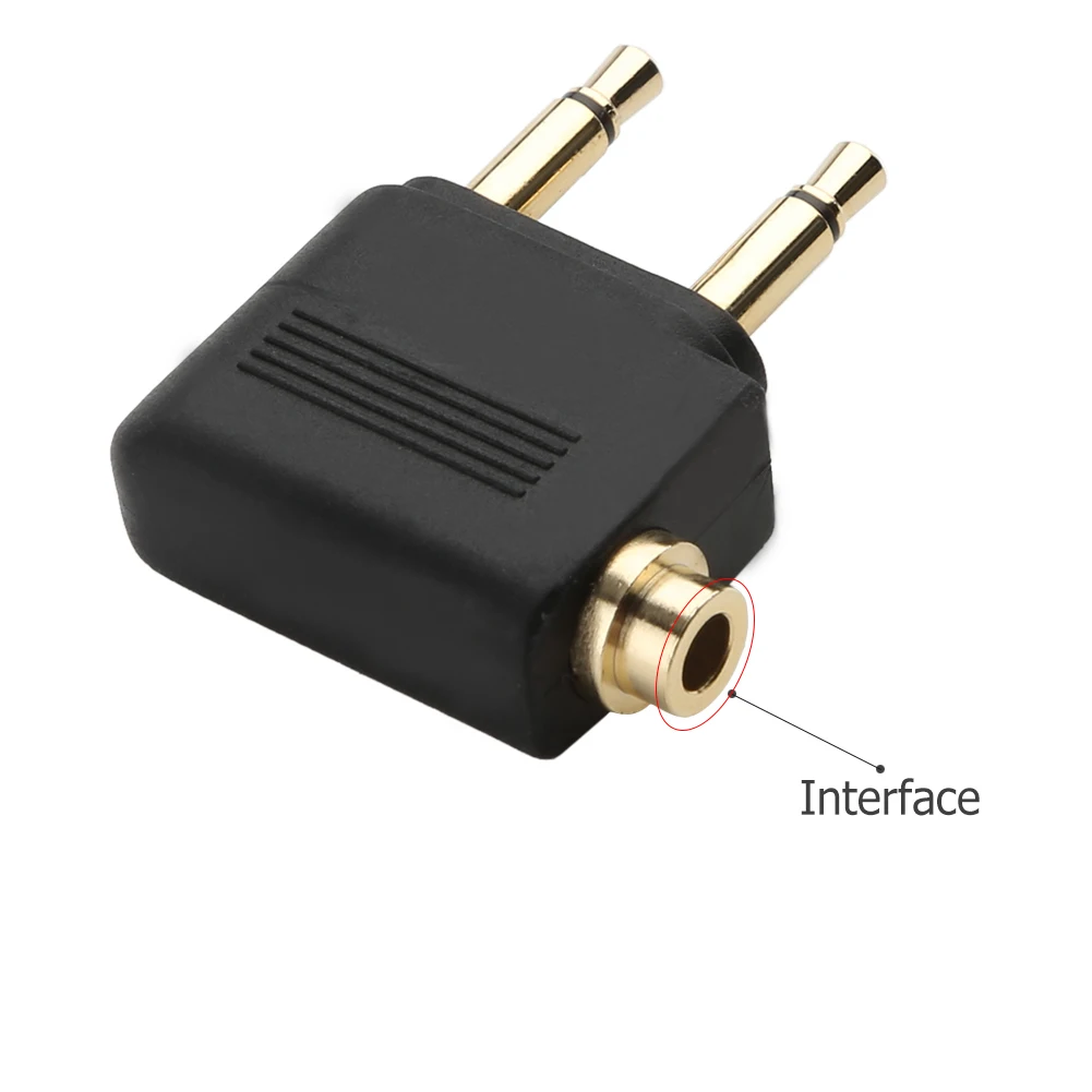 Headset Audio Connector 3.5mm Jack Airline Airplane Earphone Headphone Audio Adapter Accessories for Airplane Travel Headphone