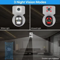 Caméra IP WiFi iCsee 6MP à double objectif et double écran, PTZ, suivi automatique, caméra de sécurité domestique, moniteur bébé, caméra de surveillance vidéo CCTV 5