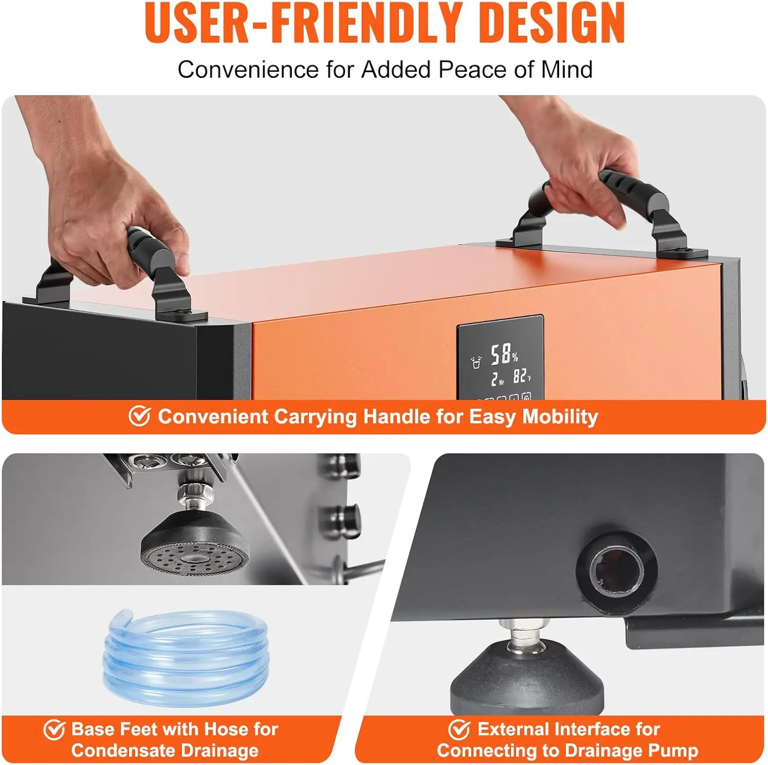190 Pints Commercial Dehumidifier with Drain Hose for Crawl Spaces, Basements Warehouse & Job Sites,Large Capacity Dehumidifier.