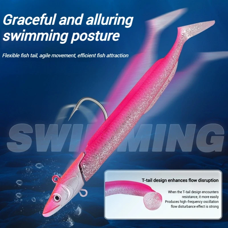 Black Minnow Jig Head Fishing Soft Lure Pre-assembled Soft Bait for Bass Pike Minnow Fishing Vinyls Spinning Wobbler Swimbait