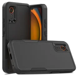 Shockproof Hybrid Armor TPU/PC Phone Case with Dual Layer Protection for Xcover 7 (Black)