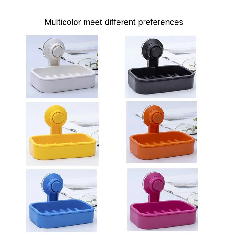 Description Picture 4 of itemSoap Box Drain Soap Holder Box Bathroom Shower Soap Holder Sponge Storage Tray Creative Sucker Water-free Storage Box