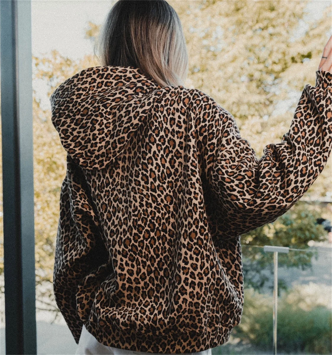 thumbnail image 1 of Sudadera con capucha con estampado de leopardo para hombre y mujer, conjunto de ropa de manga larga con cremallera, estilo Retro y gótico, estilo Harajuku, Y2k, 1 of 5