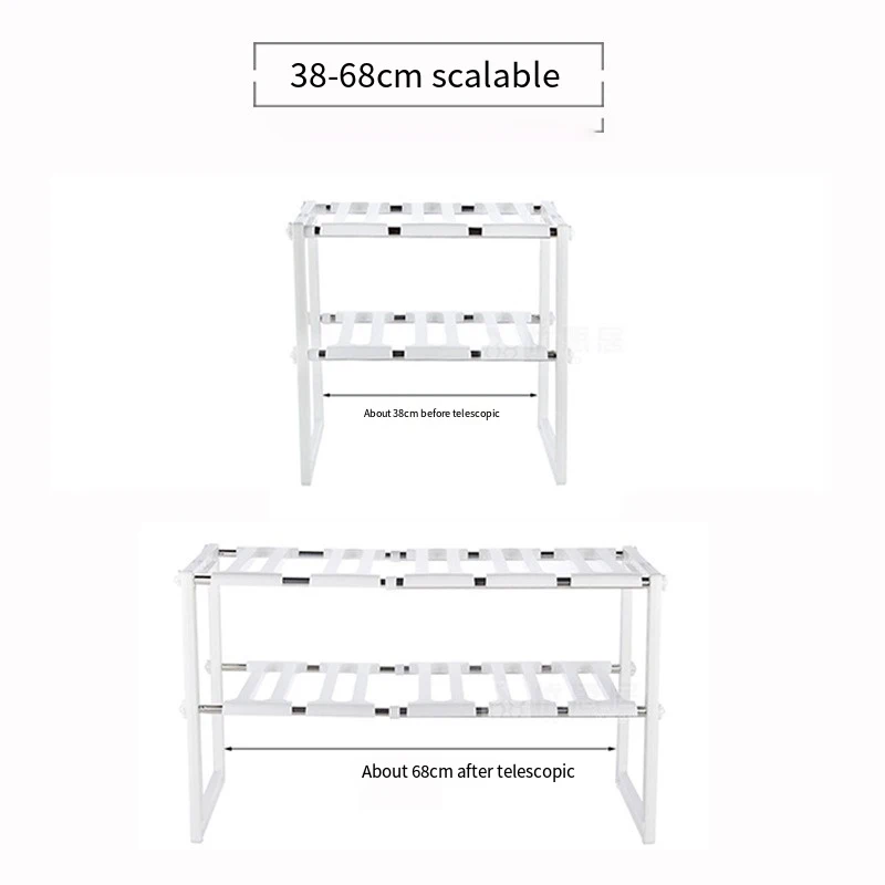 Minimally Designed Kitchen Decoration Scalable Kitchen Sink Storage Rack Cabinet Layered Rack Bathroom Sink Pipe Partition