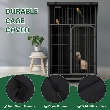 420D Bird Cage Covers for Night Heavy Duty & Waterproof Fade-Resistant Pet Bird Cage Cover Accessory for Parakeet ferret Hamster 3