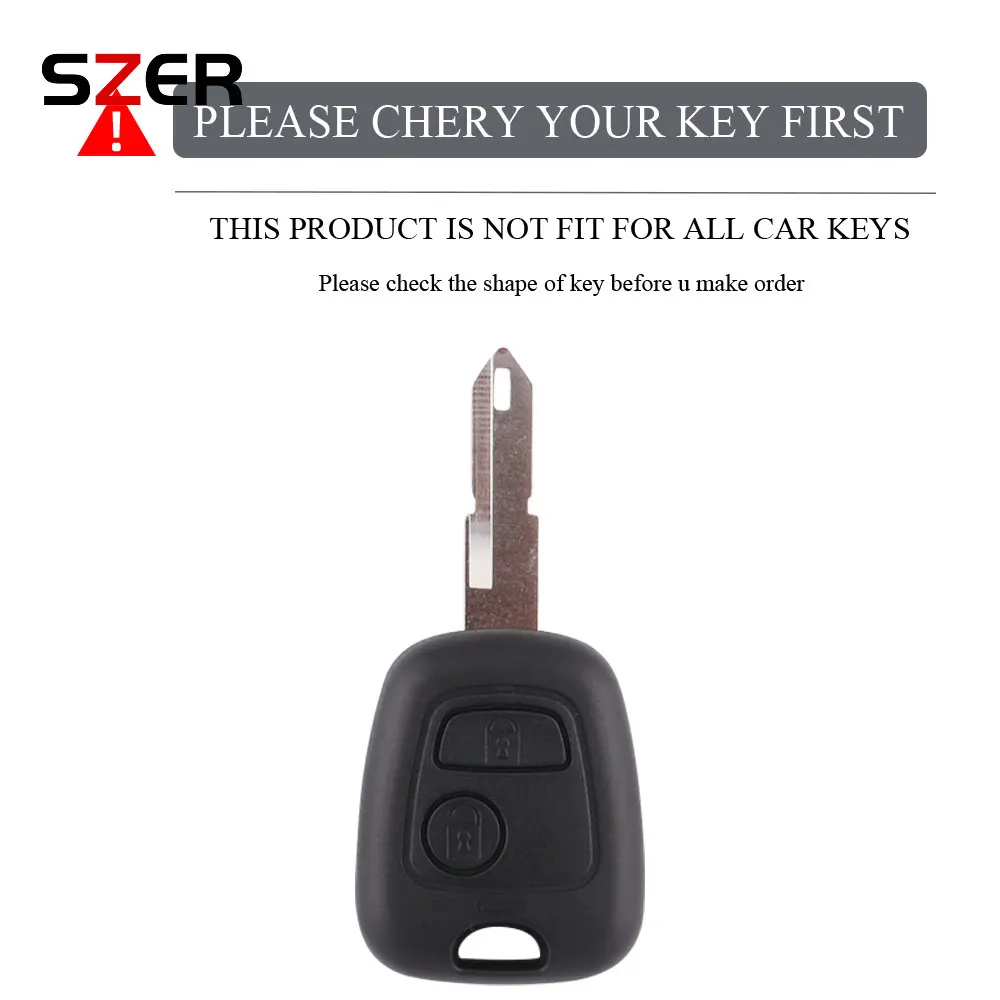 Key Case Key Case 2 Button TPU Car Smart Key Cover Protected Keychain Fob For Peugeot 107 206 207 307 For Citroen C1 C2 C3 C4 Toyota Aygo