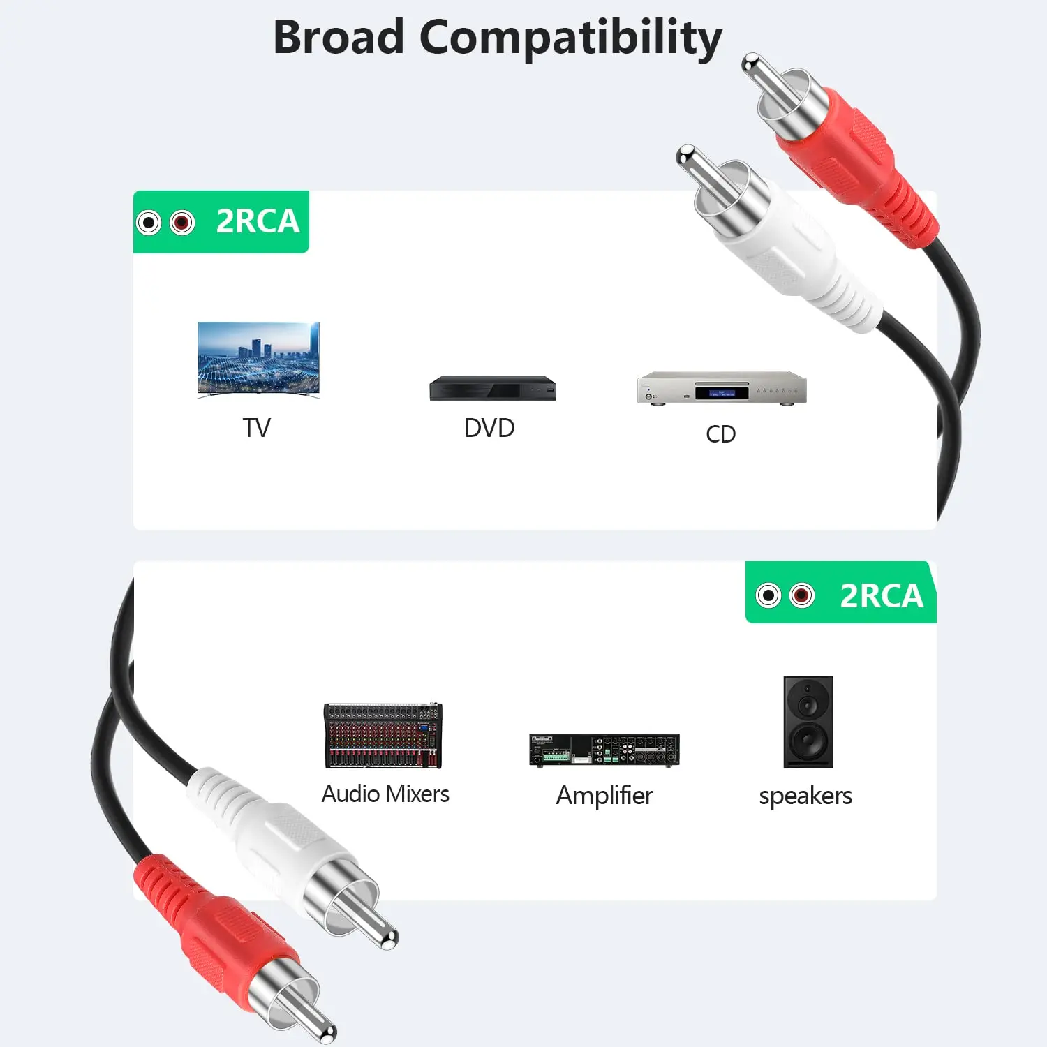 Enhanced Dual RCA Audio Cable - Red & White AV Line for Versatile Audio Connections