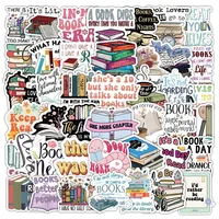 10/50pcs Cartoon Book Worm Book Reading Stickers Notebook Diary Motorcycle Skateboard Computer Decal Luggage Graffiti Sticker 2