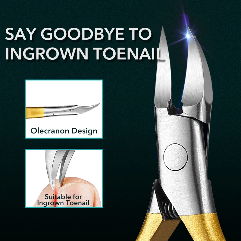 1Pcs Nail Clippers Professional Thick Ingrown Toenails Cutters Sharp Curved Blade Seniors Pedicure Tool 2