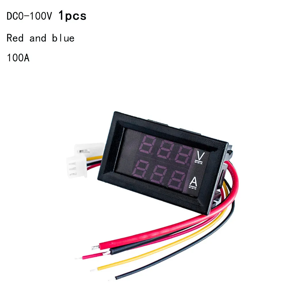 

Digital Voltmeter Ammeter DC 100V 10A/50A/100A Amp Voltage Current Meter Tester Dual LED Display Panel With Connect Wires