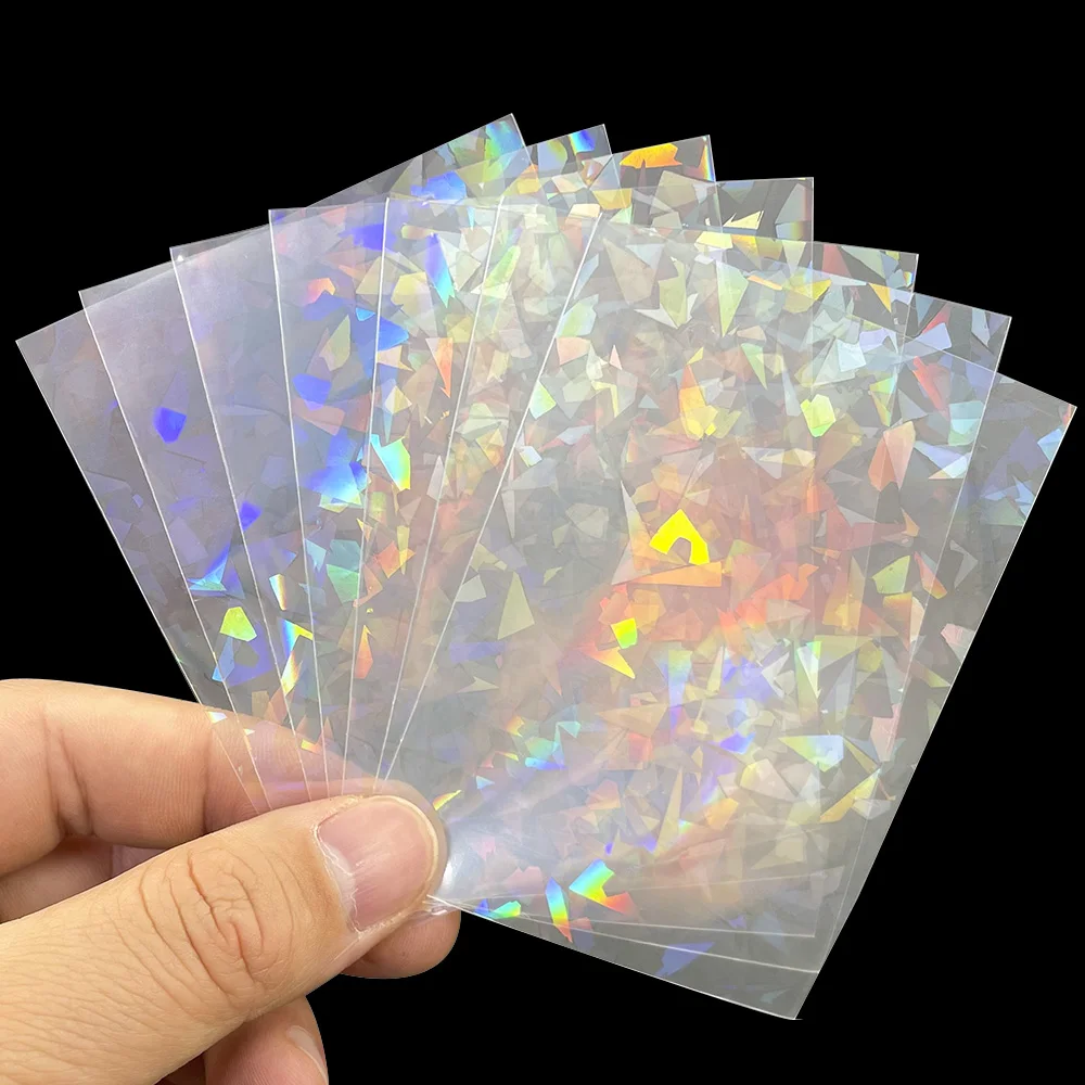 Black Lotus 100pcs/Lot Love Heart-Shape Laser Flashing Card Sleeves Trading Cards Film Magic Kpop Card Protector Holographic Foil Protective Cover 61x88mm 