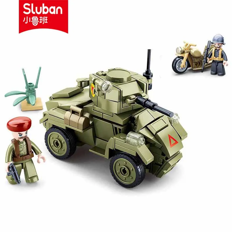Sluban 빌딩 블록 장난감, 세계 대전 2 B0710 MKII 장갑차, 주요 브랜드와 호환 가능한 154 개 브릭