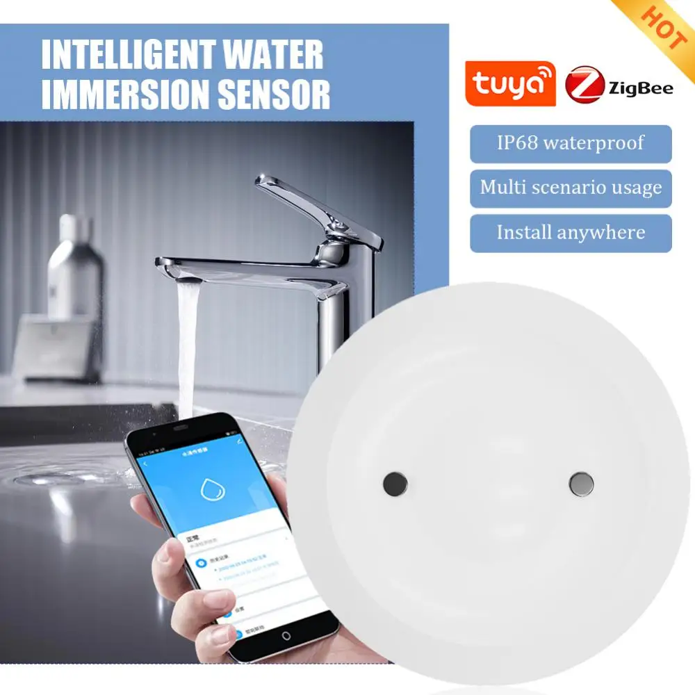 

Датчик утечки воды, умный детектор утечки воды с дистанционным управлением через приложение, для домашней системы безопасности