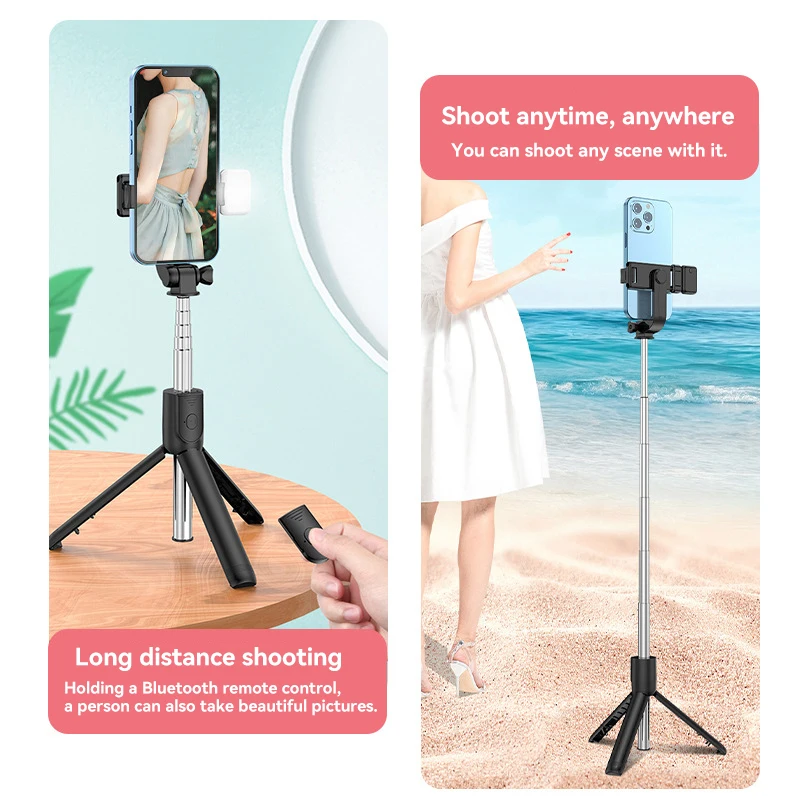 Selfie stick wireless tripod stand with light bluetooth remote for mobile phone live streaming Lenovo